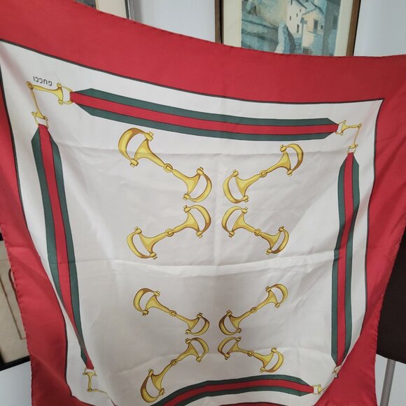 Vintage 1970's  Stirrup Pattern Gucci Scarf - Picture 6 of 6